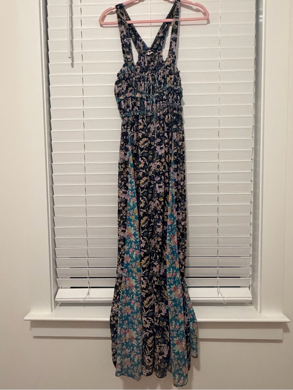 Free People Floral Maxi Dress - Black & Teal